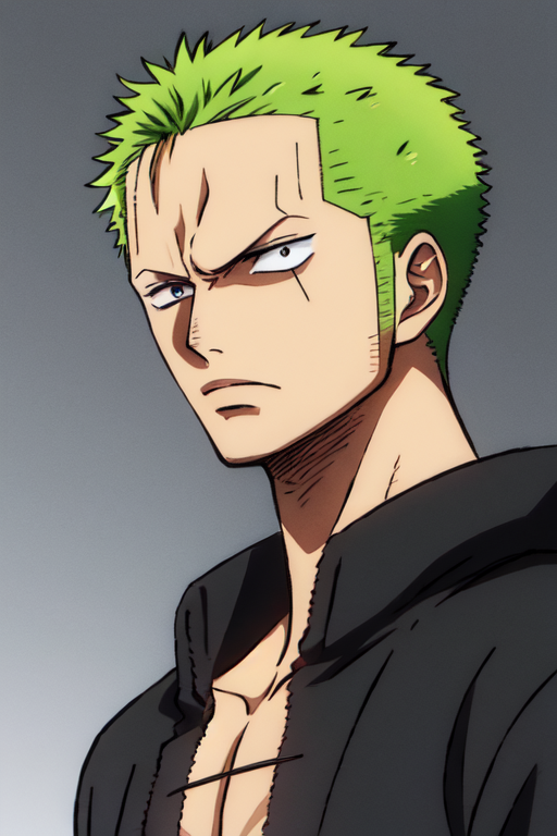 02065-2148293555-1boy, wanostyle, roronoa_zoro, angry looking, katana, looking_at_viewer, lefteye is closed,  solo, upper_body, (((masterpiece))).png